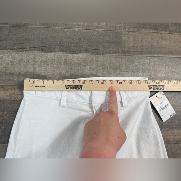 Frank and Eileen White Kinsale Cropped Pants w/ Raw Hem Cotton and Flax … - Picture 12 of 14